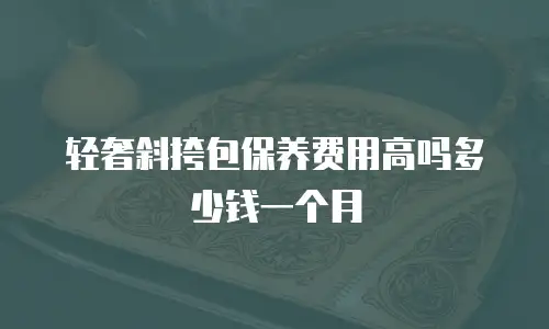 轻奢斜挎包保养费用高吗多少钱一个月