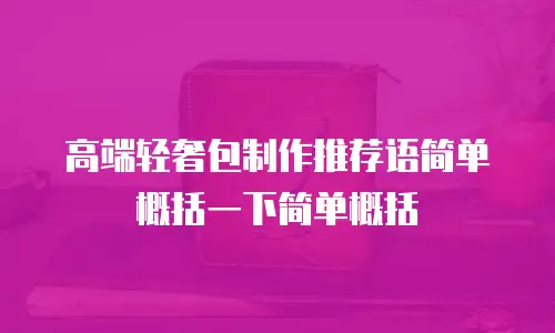 高端轻奢包制作推荐语简单概括一下简单概括