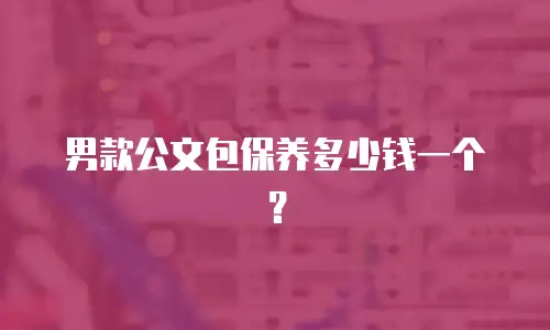 男款公文包保养多少钱一个？