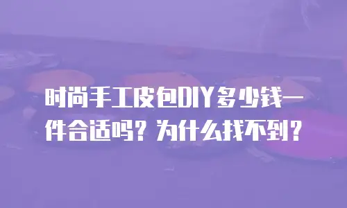时尚手工皮包DIY多少钱一件合适吗？为什么找不到？