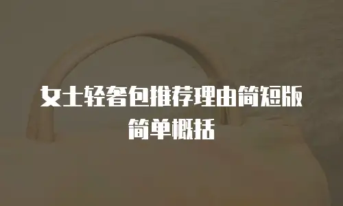 女士轻奢包推荐理由简短版简单概括