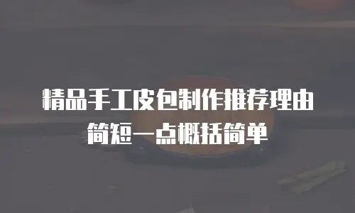 精品手工皮包制作推荐理由简短一点概括简单
