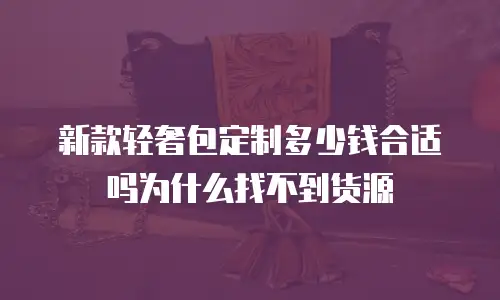 新款轻奢包定制多少钱合适吗为什么找不到货源