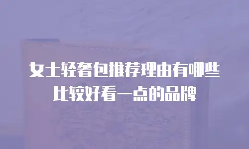 女士轻奢包推荐理由有哪些比较好看一点的品牌