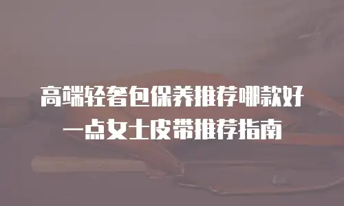 高端轻奢包保养推荐哪款好一点女士皮带推荐指南