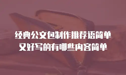 经典公文包制作推荐语简单又好写的有哪些内容简单