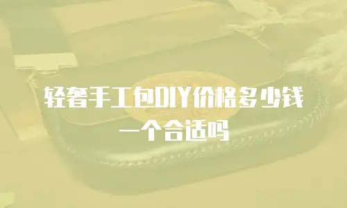 轻奢手工包DIY价格多少钱一个合适吗