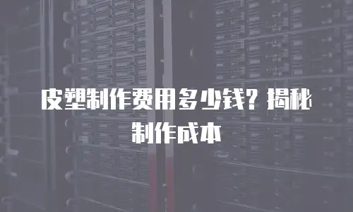 皮塑制作费用多少钱？揭秘制作成本