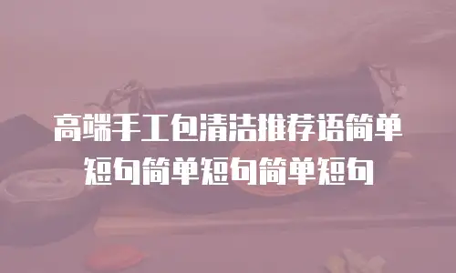 高端手工包清洁推荐语简单短句简单短句简单短句