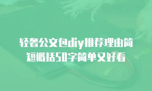 轻奢公文包diy推荐理由简短概括50字简单又好看