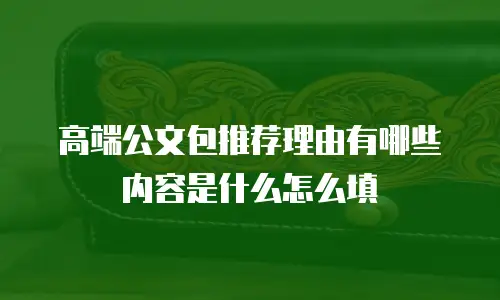 高端公文包推荐理由有哪些内容是什么怎么填