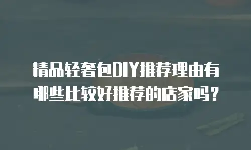 精品轻奢包DIY推荐理由有哪些比较好推荐的店家吗？