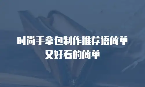 时尚手拿包制作推荐语简单又好看的简单