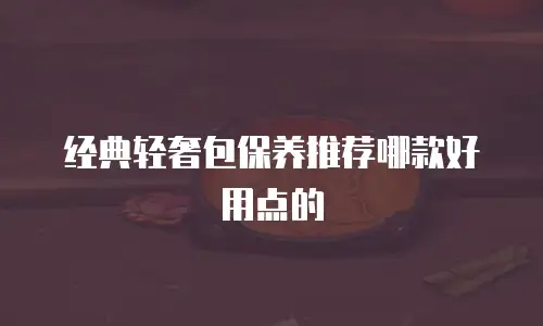 经典轻奢包保养推荐哪款好用点的