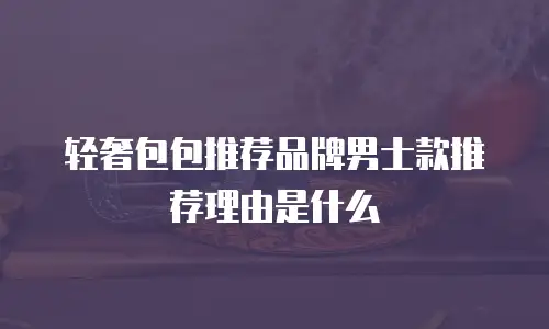 轻奢包包推荐品牌男士款推荐理由是什么