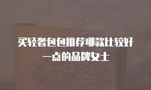 买轻奢包包推荐哪款比较好一点的品牌女士