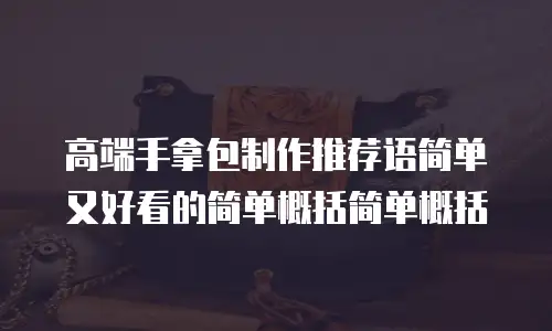 高端手拿包制作推荐语简单又好看的简单概括简单概括