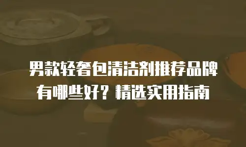 男款轻奢包清洁剂推荐品牌有哪些好？精选实用指南