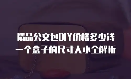 精品公文包DIY价格多少钱一个盒子的尺寸大小全解析