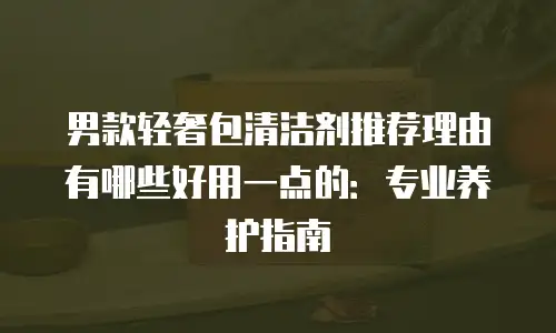男款轻奢包清洁剂推荐理由有哪些好用一点的：专业养护指南