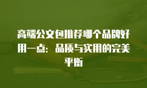 高端公文包推荐哪个品牌好用一点：品质与实用的完美平衡