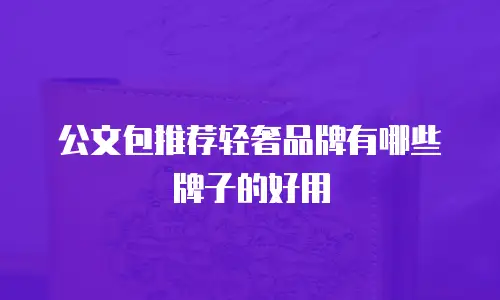 公文包推荐轻奢品牌有哪些牌子的好用