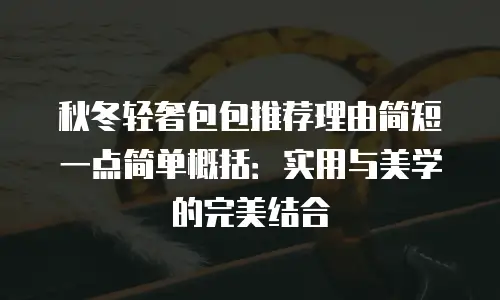 秋冬轻奢包包推荐理由简短一点简单概括：实用与美学的完美结合