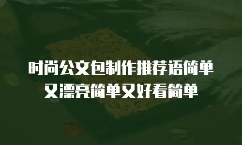 时尚公文包制作推荐语简单又漂亮简单又好看简单