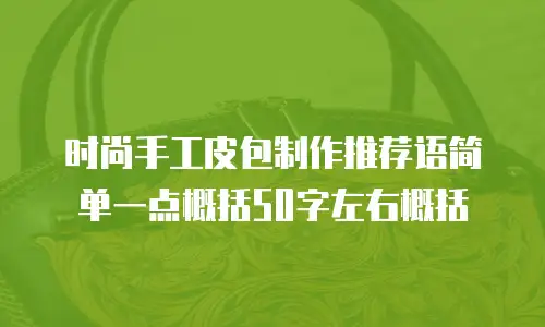 时尚手工皮包制作推荐语简单一点概括50字左右概括