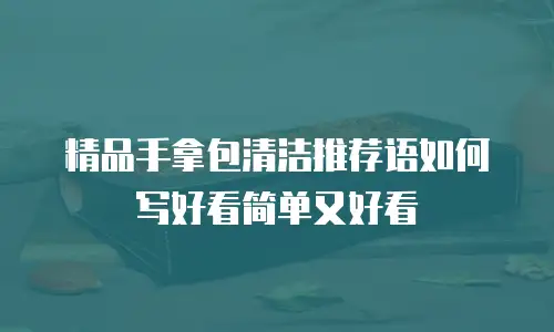 精品手拿包清洁推荐语如何写好看简单又好看