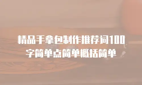 精品手拿包制作推荐词100字简单点简单概括简单