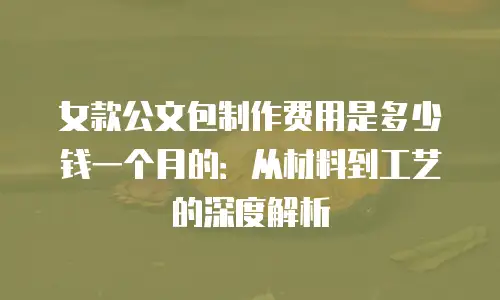 女款公文包制作费用是多少钱一个月的：从材料到工艺的深度解析