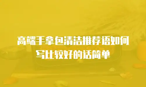 高端手拿包清洁推荐语如何写比较好的话简单
