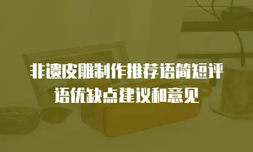 非遗皮雕制作推荐语简短评语优缺点建议和意见
