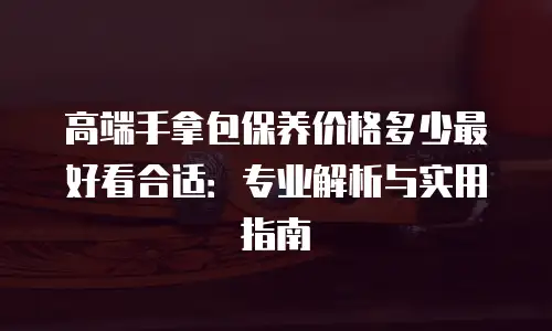 高端手拿包保养价格多少最好看合适：专业解析与实用指南