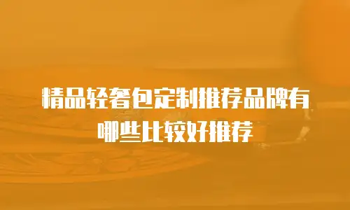 精品轻奢包定制推荐品牌有哪些比较好推荐