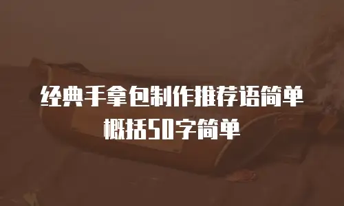 经典手拿包制作推荐语简单概括50字简单