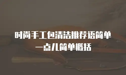 时尚手工包清洁推荐语简单一点儿简单概括