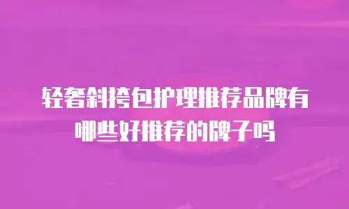 轻奢斜挎包护理推荐品牌有哪些好推荐的牌子吗