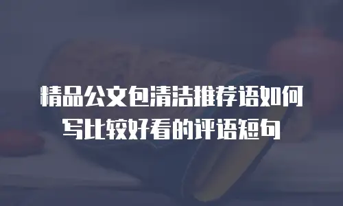 精品公文包清洁推荐语如何写比较好看的评语短句