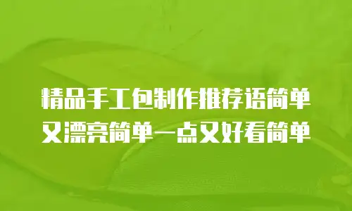 精品手工包制作推荐语简单又漂亮简单一点又好看简单
