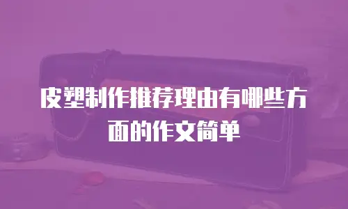 皮塑制作推荐理由有哪些方面的作文简单