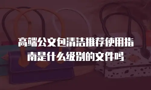 高端公文包清洁推荐使用指南是什么级别的文件吗