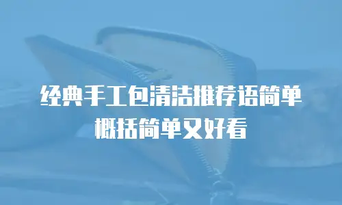 经典手工包清洁推荐语简单概括简单又好看