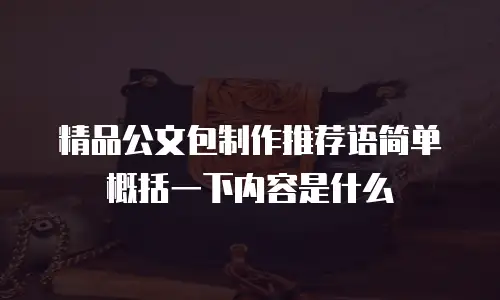 精品公文包制作推荐语简单概括一下内容是什么