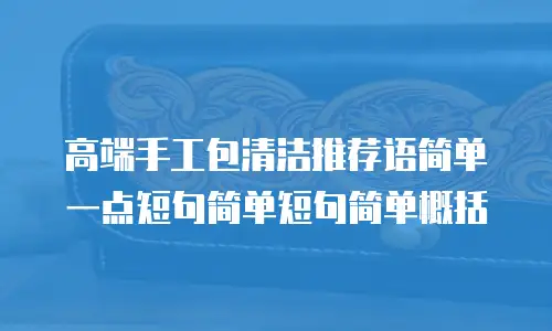 高端手工包清洁推荐语简单一点短句简单短句简单概括