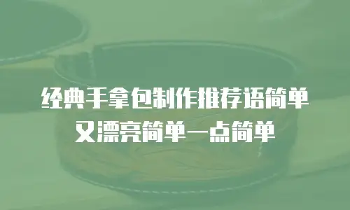 经典手拿包制作推荐语简单又漂亮简单一点简单