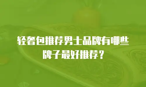 轻奢包推荐男士品牌有哪些牌子最好推荐？