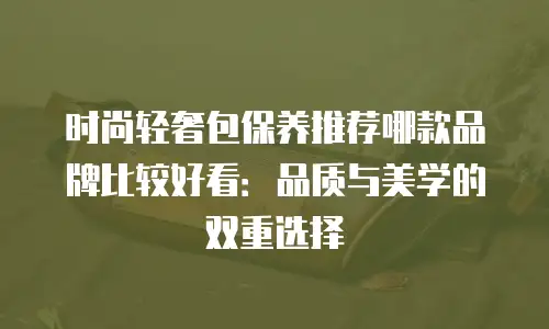 时尚轻奢包保养推荐哪款品牌比较好看：品质与美学的双重选择