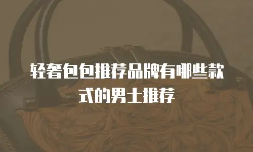 轻奢包包推荐品牌有哪些款式的男士推荐